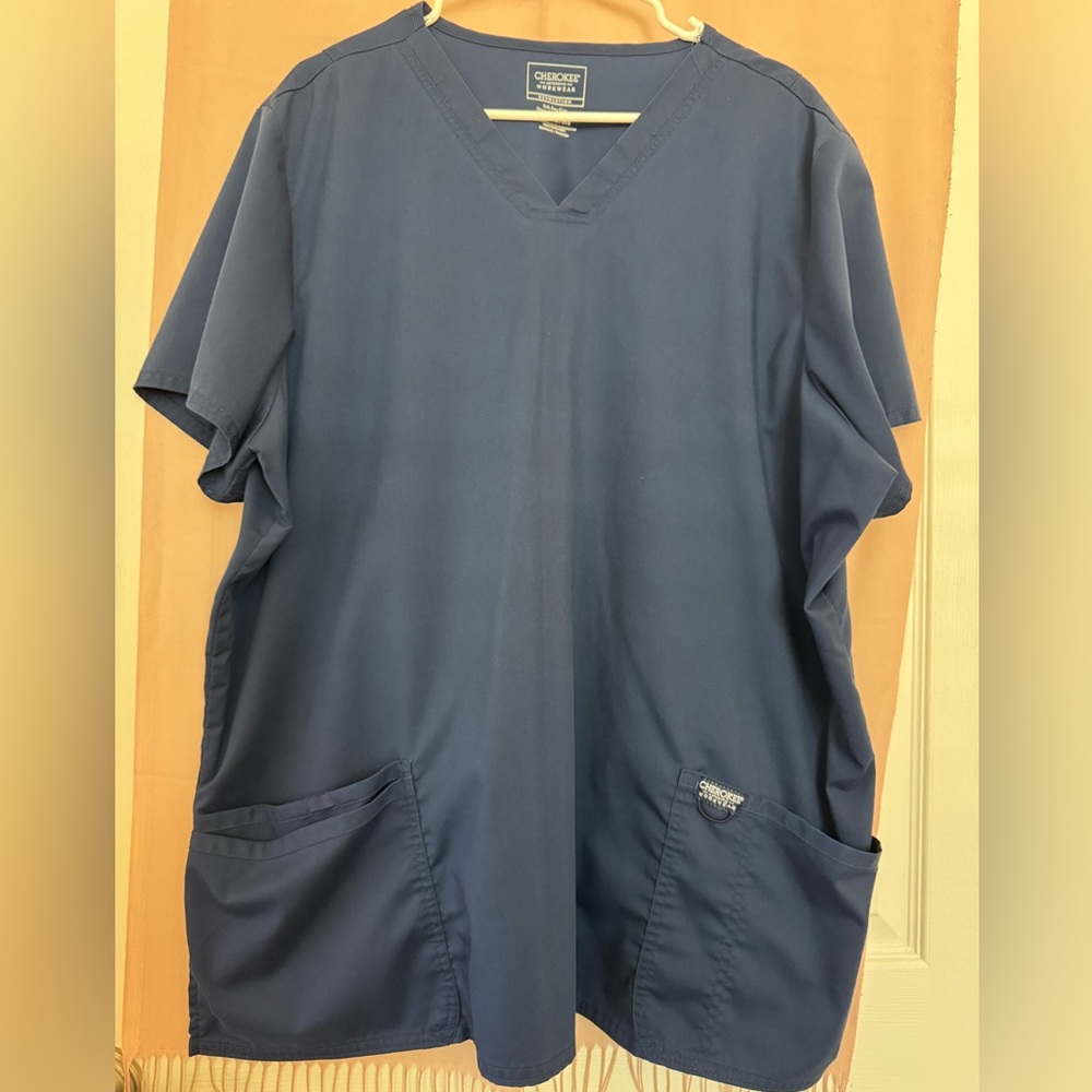 Cherokee Workwear Revolution Navy Blue Scrub Top